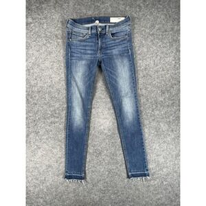 Rag‎ & Bone Jeans Womens 27 Blue Ankle Skinny Distressed Raw Hem Stretch Dale